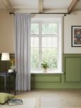 John Lewis Cotton Stripe Slot Top Voile Panel, Navy