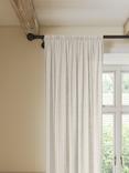 John Lewis Cotton Stripe Slot Top Voile Panel, Putty