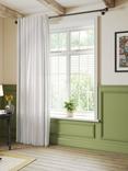 John Lewis Embroidered Multiway Voile Panel, Sage/White