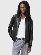 AllSaints Alkan Leather Jacket, Black Nearly Black AllSaints Alkan Leather Jacket, Black Nearly Black