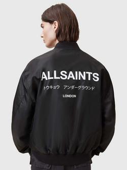 AllSaints Underground Bomber Jacket, Black - view 2, Black