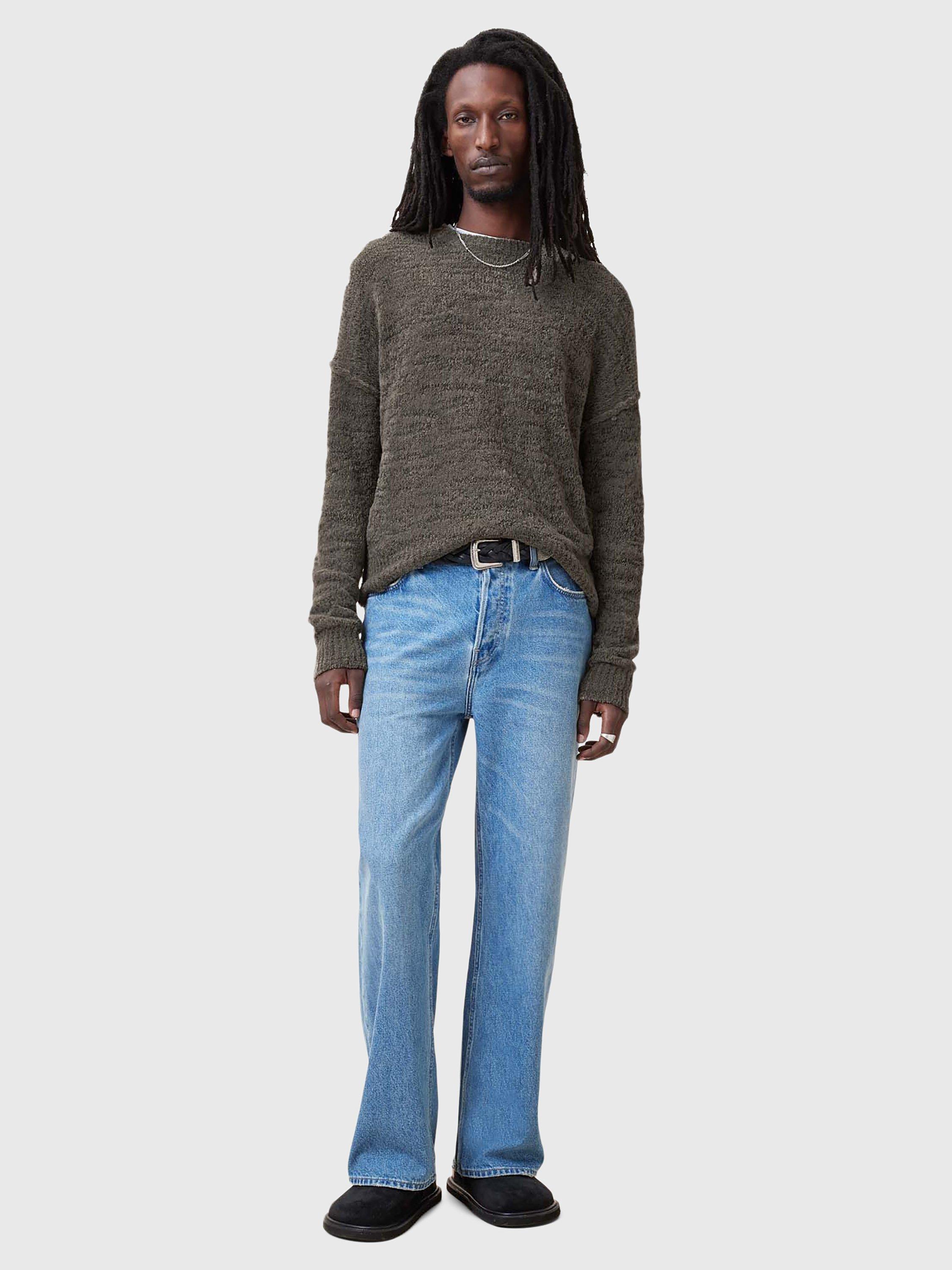 Product image 3 of 9, which shows AllSaints Chillion Crew Neck Wool Blend Jumper, Brown Mid, L