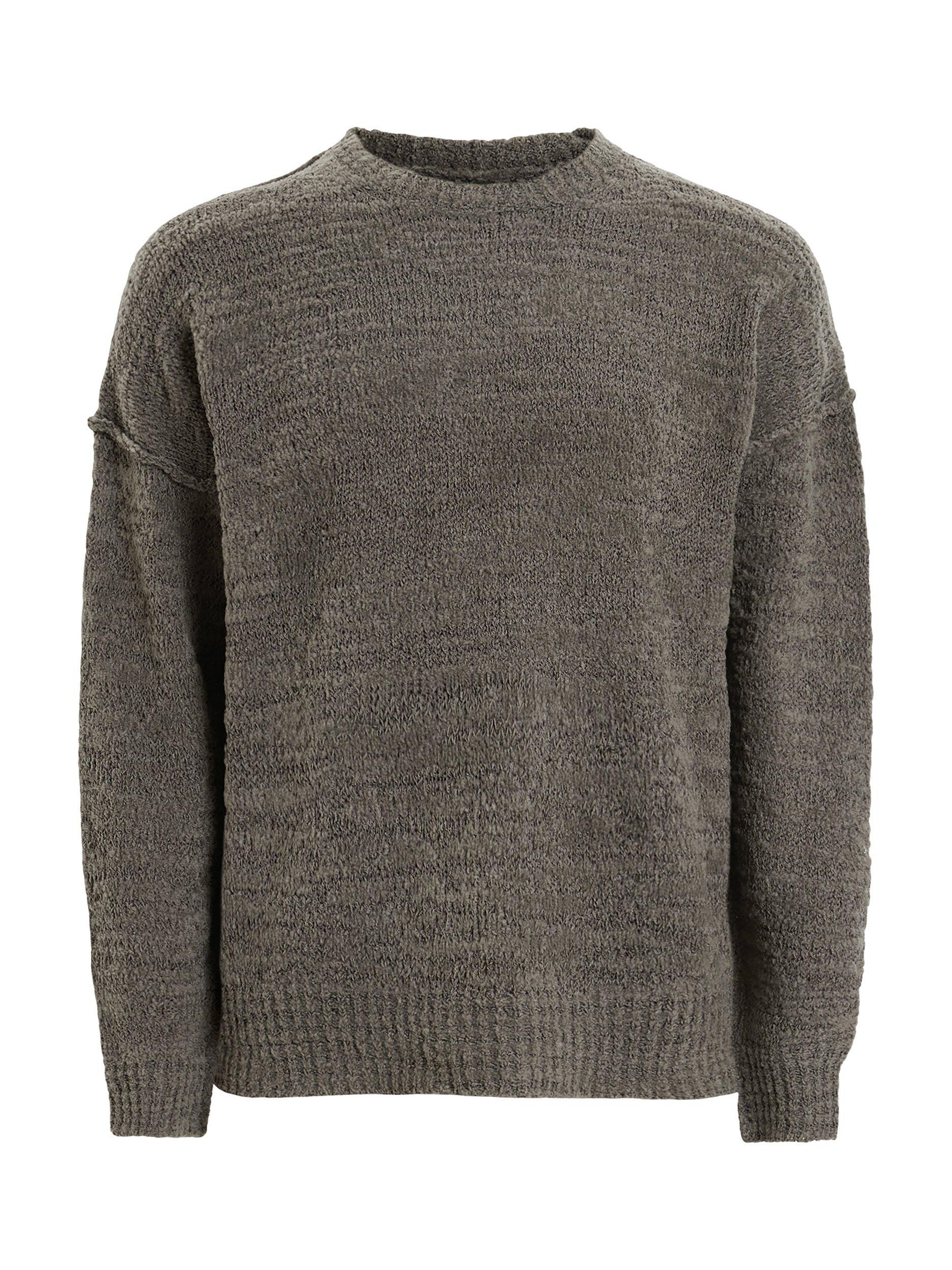 Product image 4 of 9, which shows AllSaints Chillion Crew Neck Wool Blend Jumper, Brown Mid, L
