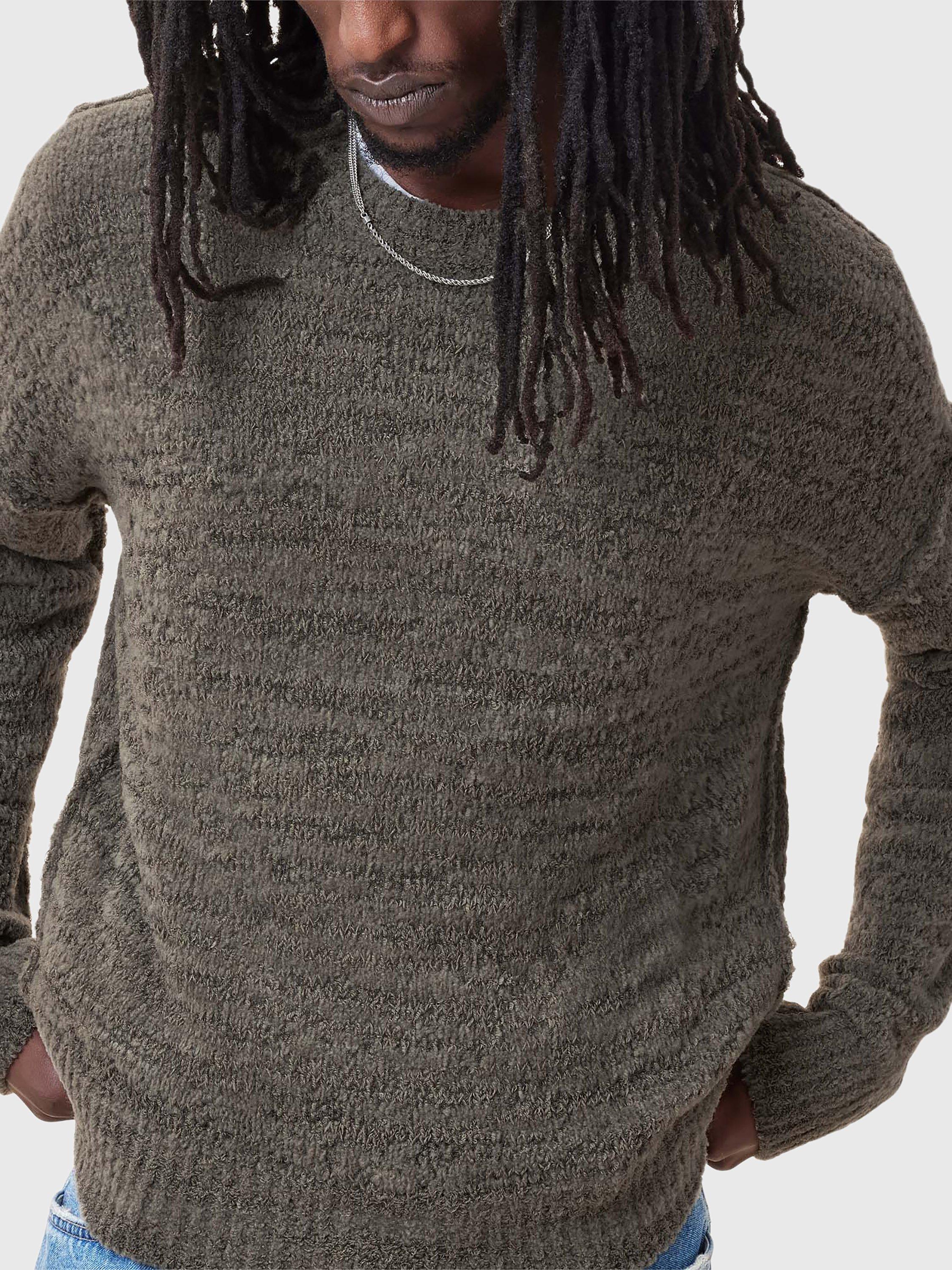Product image 7 of 9, which shows AllSaints Chillion Crew Neck Wool Blend Jumper, Brown Mid, L