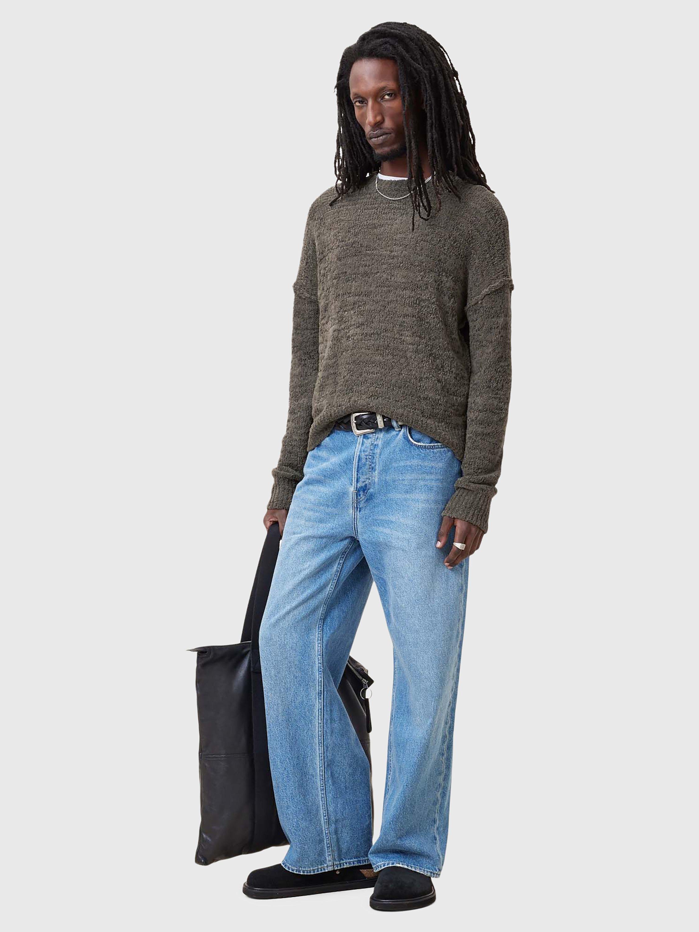 Product image 9 of 9, which shows AllSaints Chillion Crew Neck Wool Blend Jumper, Brown Mid, L