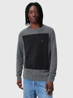 AllSaints Lobke Crew Neck Knit Jumper, Grey Charcoal, Grey Charcoal