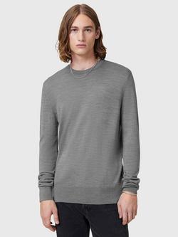 AllSaints Mode Merino Crew Jumper, Grey Graphite, Grey Graphite