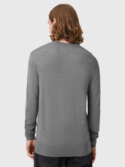 AllSaints Mode Merino Crew Jumper, Grey Graphite - view 2, Grey Graphite