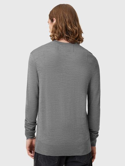 AllSaints Mode Merino Crew Jumper, Grey Graphite - view 2, Grey Graphite