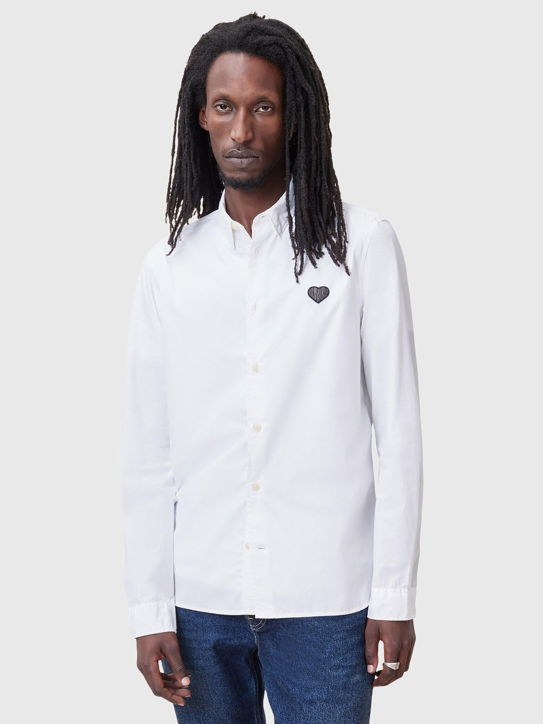 AllSaints Amante Organic Cotton Slim Fit Shirt, White