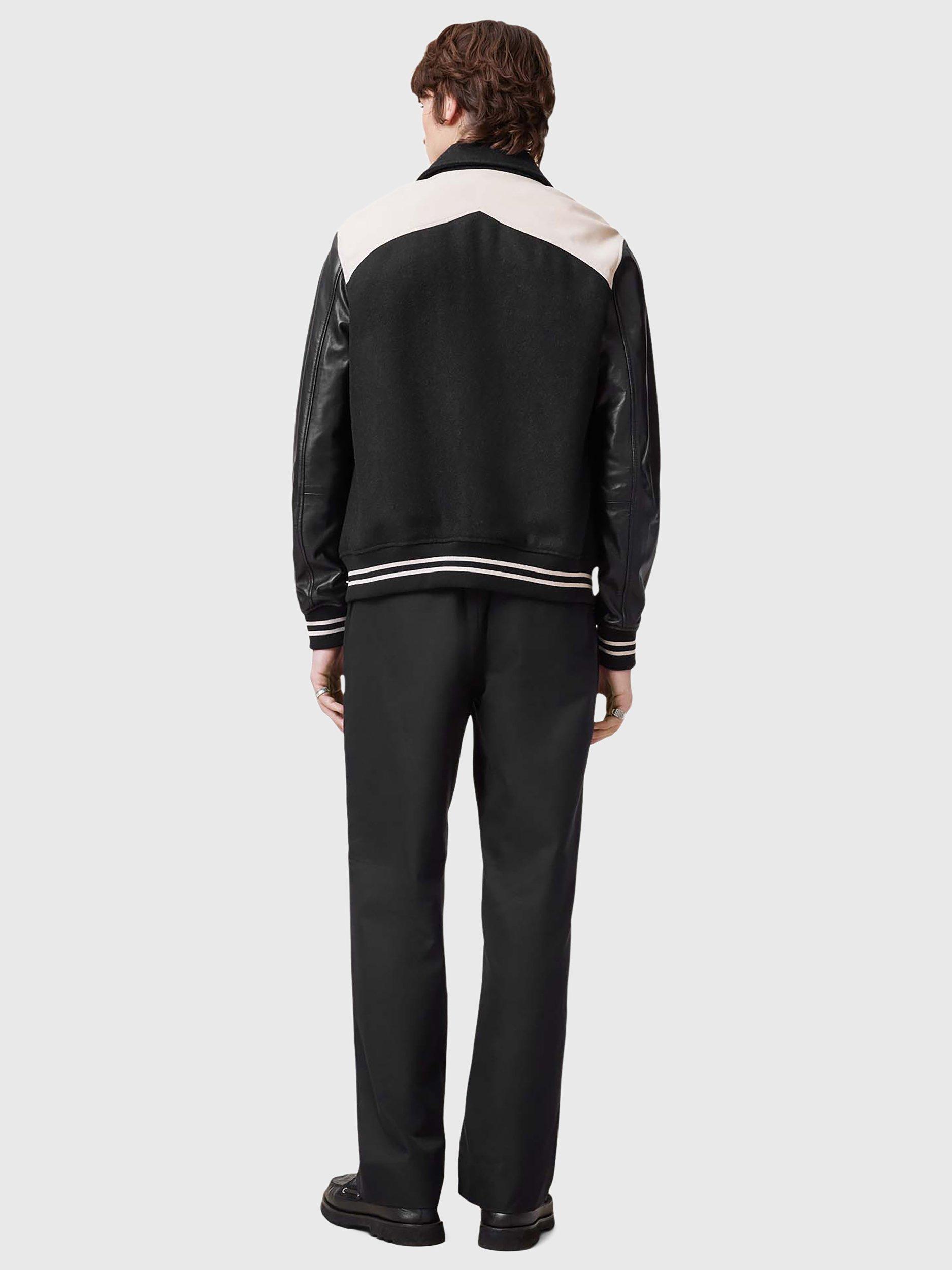 Product image 7 of 7, which shows AllSaints Cotton Blend Regular Fit Trousers, Black, 28R
