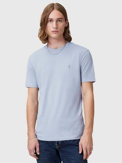 AllSaints Brace Organic Cotton Slim Fit Short Sleeve Logo T-Shirt, Willow Blue