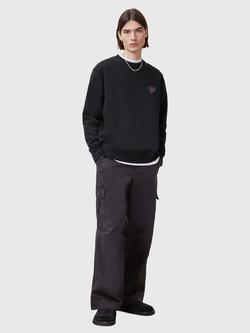 AllSaints Lover Organic Cotton Crew Sweatshirt, Nearly Black - view 2, Nearly Black