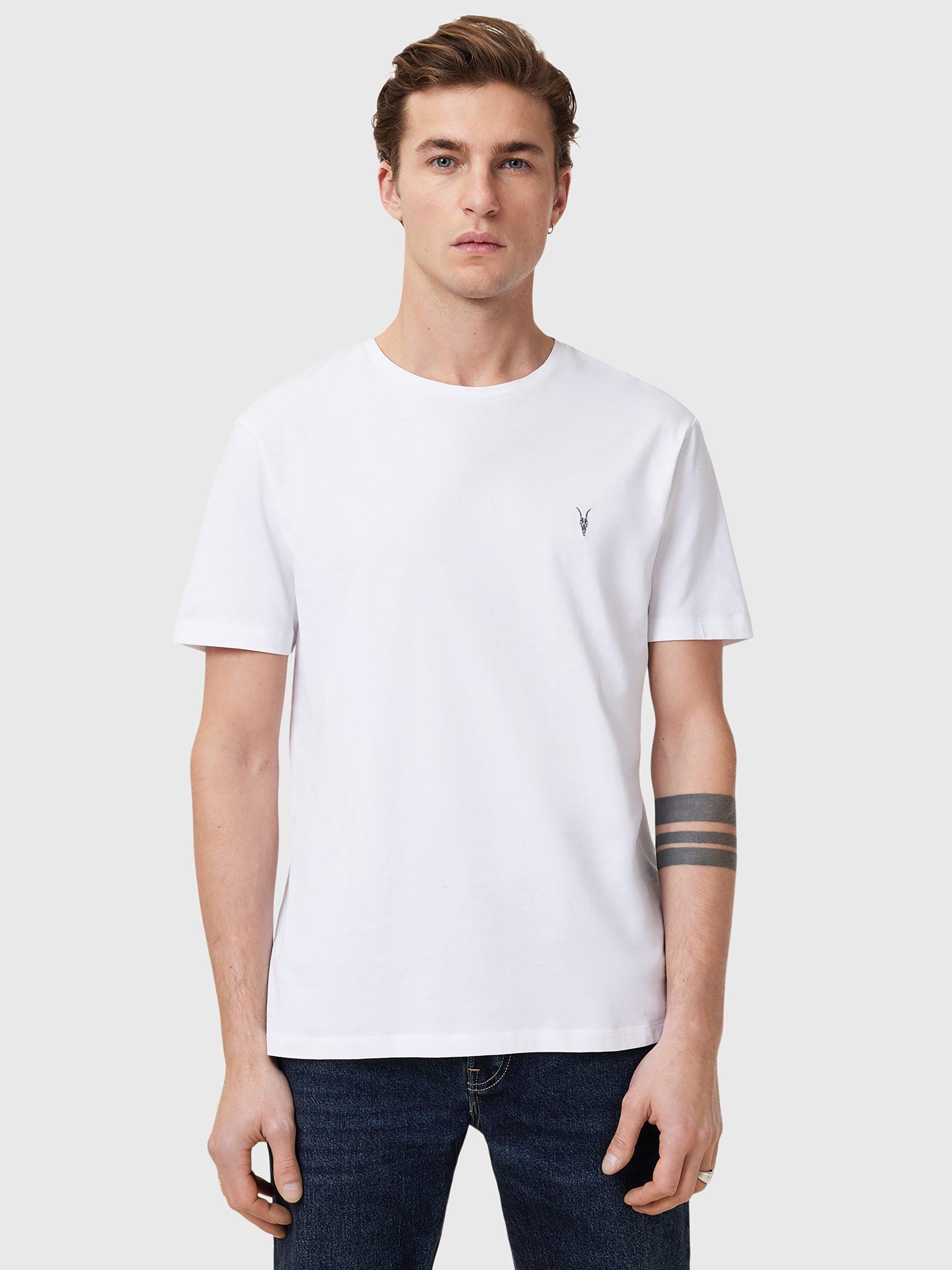 Product image 5 of 7, which shows AllSaints Brace Crew Cotton T-Shirt, Pack of 3, Multi, XS