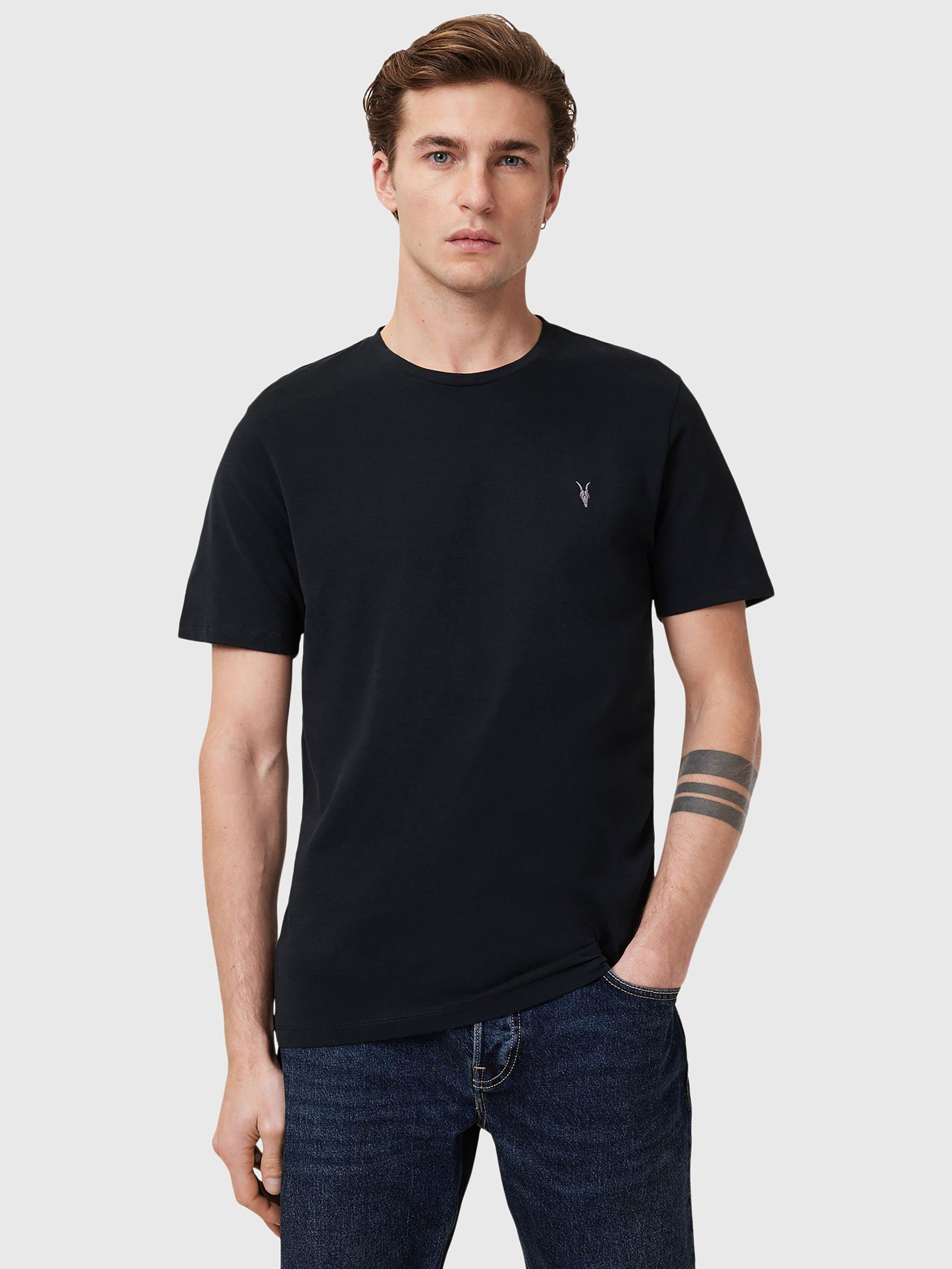 Product image 6 of 7, which shows AllSaints Brace Crew Cotton T-Shirt, Pack of 3, Multi, XS