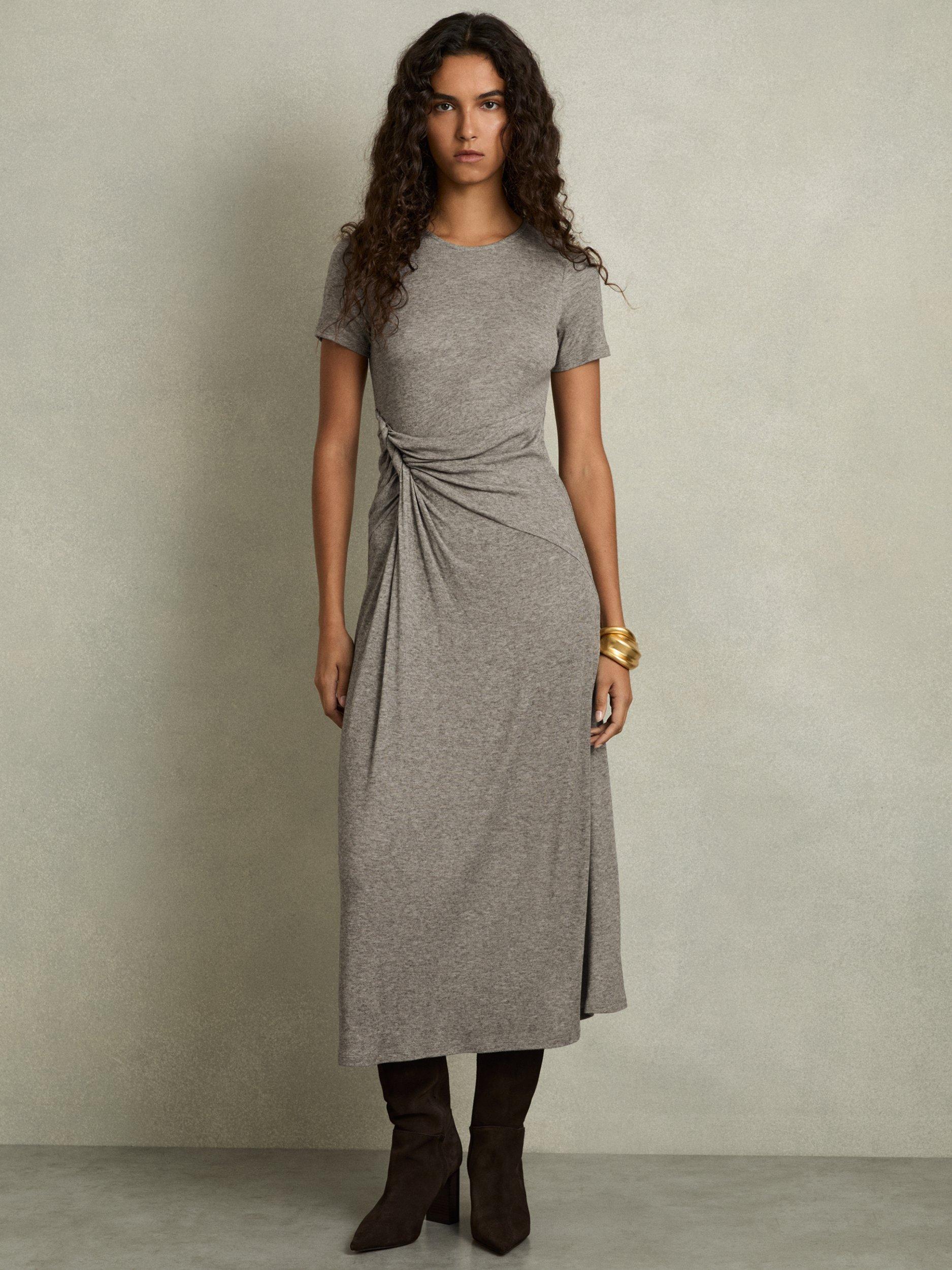 Product image 1 of 5, which shows Reiss Hadley Jersey Dress, Grey, 8