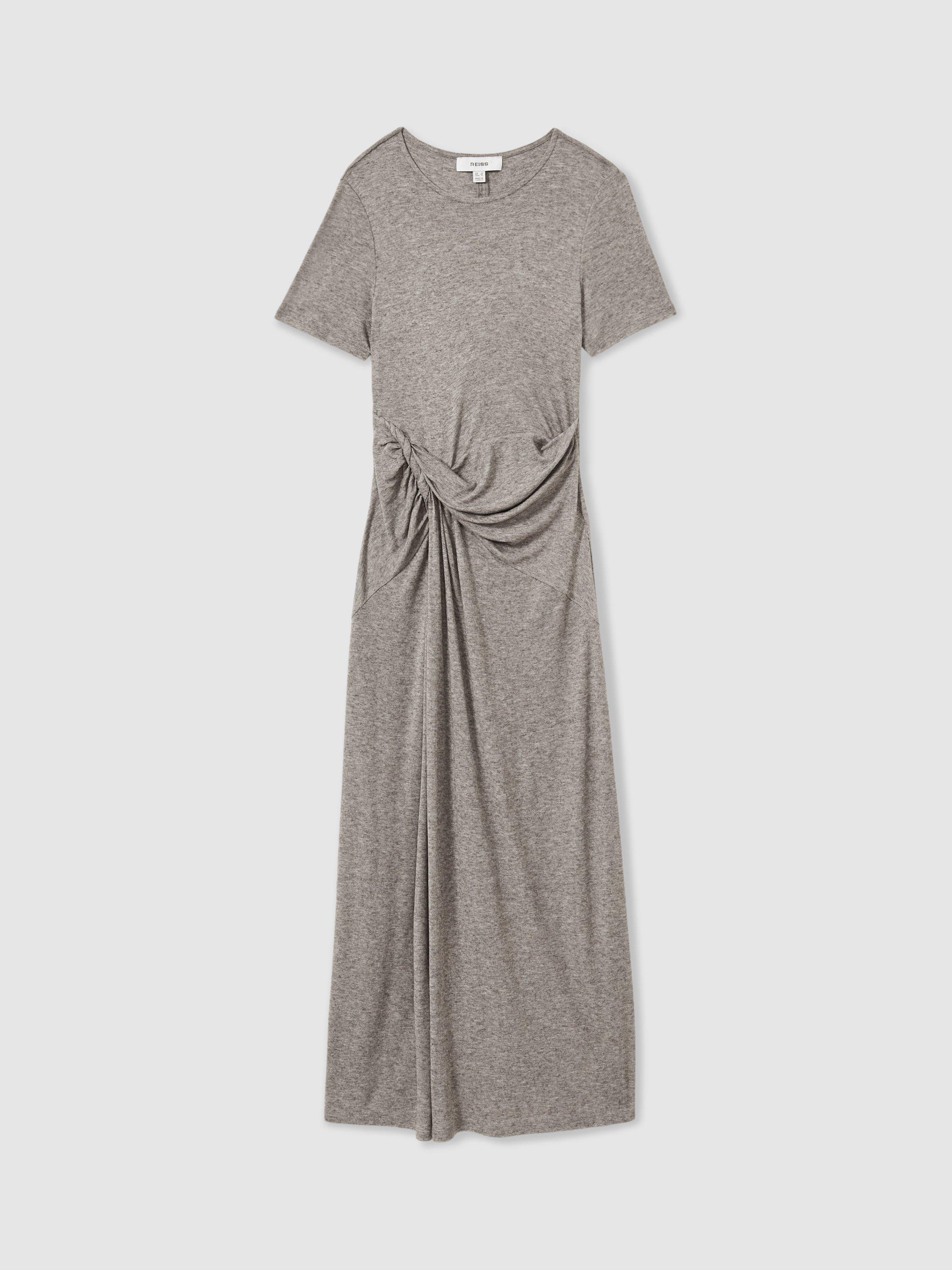 Product image 3 of 5, which shows Reiss Hadley Jersey Dress, Grey, 8