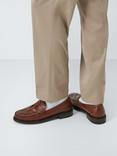 John Lewis Leather Weave Loafers, Brown