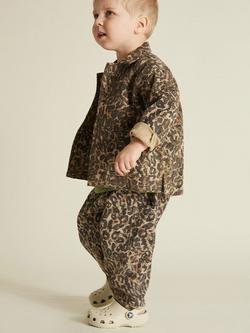Claude & Co Kids' Organic Cotton Button-Up Jacket, Leopard Print, Leopard Print