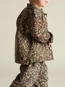 Claude & Co Kids' Organic Cotton Button-Up Jacket, Leopard Print - view 2, Leopard Print