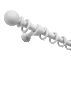 John Lewis Wooden Curtain Pole, Dia.35mm, White
