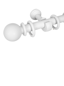 John Lewis Wooden Curtain Pole, Dia.35mm - view 2, White