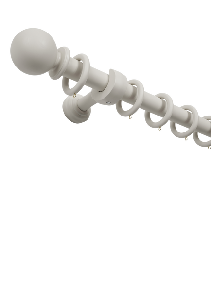 John Lewis Wooden Curtain Pole, Dia.35mm, Cream