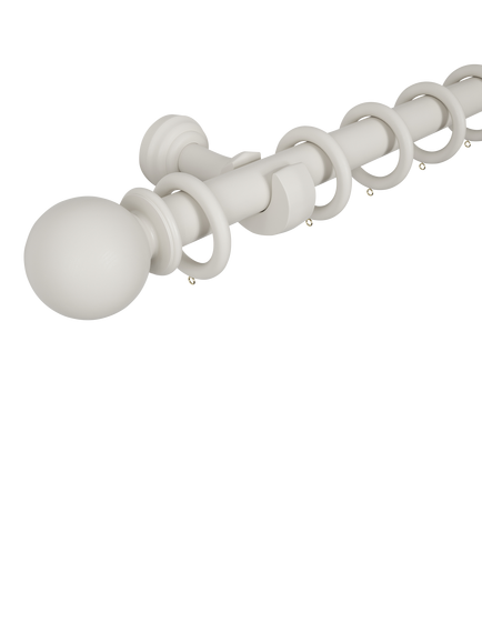John Lewis Wooden Curtain Pole, Dia.35mm - view 2, Cream