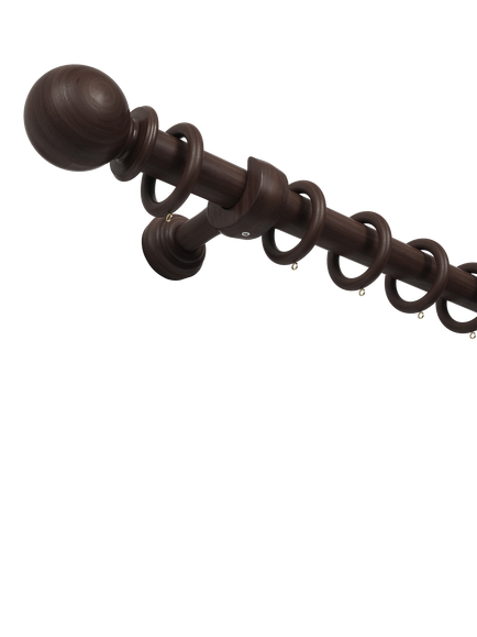 John Lewis Wooden Curtain Pole, Dia.35mm, Expresso