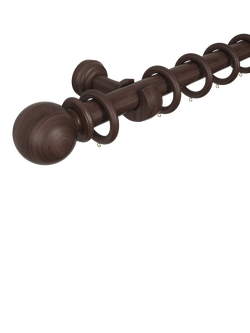John Lewis Wooden Curtain Pole, Dia.35mm - view 2, Expresso