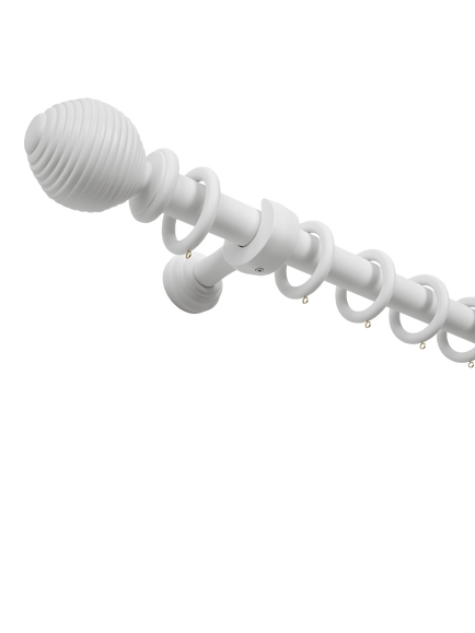 John Lewis Beehive Wooden Curtain Pole Kit, Dia.35mm, White
