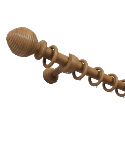 John Lewis Beehive Wooden Curtain Pole Kit, Dia.35mm, Brown