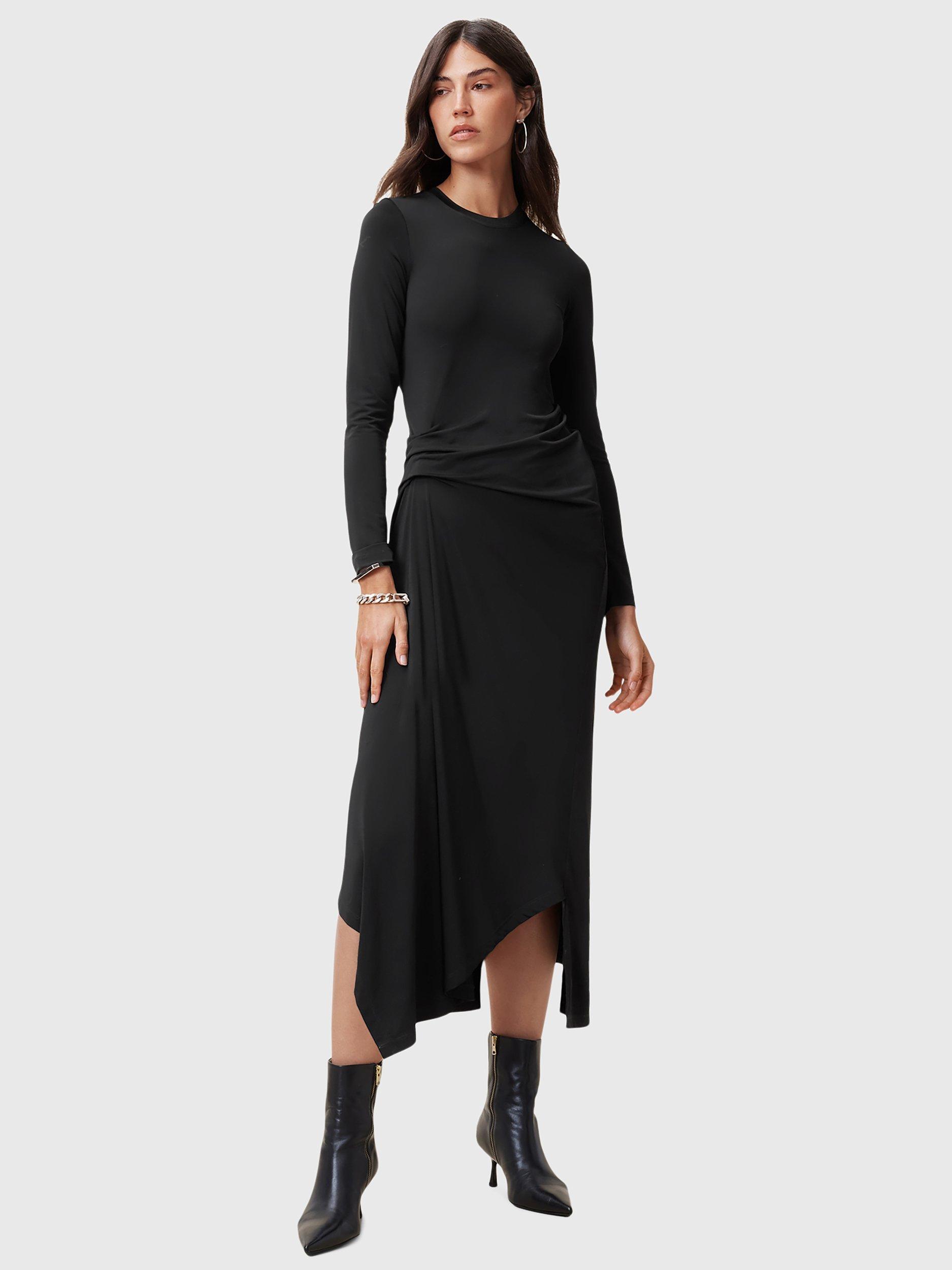 AllSaints Rivi Drape Jersey Dress, Black