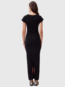 AllSaints Katarina Bodycon Organic Cotton Rich Dress, Black - view 2, Black