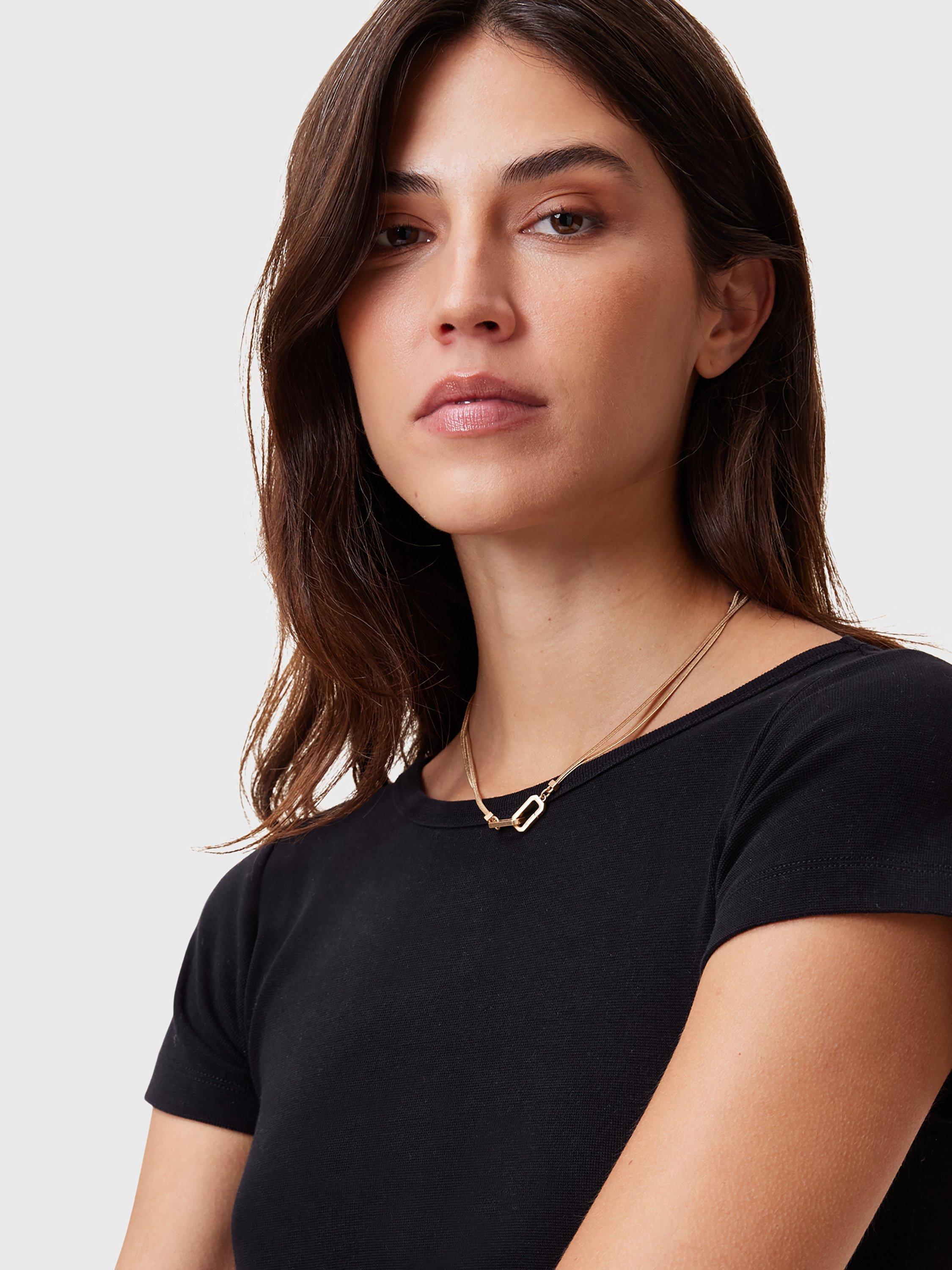 Product image 5 of 7, which shows AllSaints Katarina Bodycon Organic Cotton Rich Dress, Black, 10