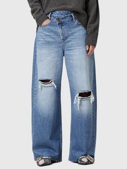 AllSaints Aki Crossover Organic Cotton Rich Jeans, Blue Indigo, Blue Indigo