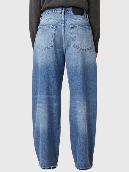 AllSaints Aki Crossover Organic Cotton Rich Jeans, Blue Indigo - view 2, Blue Indigo