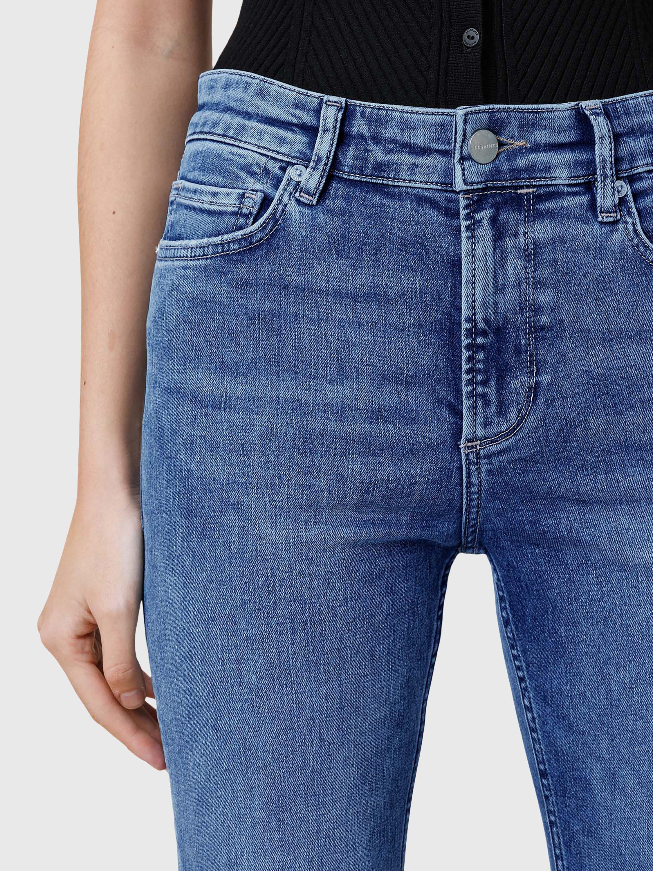 Product image 5 of 8, which shows AllSaints Haldan Slim Bootcut Jeans, Blue Indigo, 25