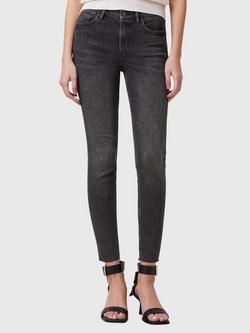 AllSaints Miller Organic Cotton Blend Push Up Jeans, Nearly Black