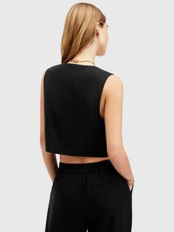 AllSaints Aledia Tailored Waistcoat, Black - view 2, Black