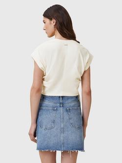 AllSaints Mira Drawstring Side Satin T-Shirt - view 2, Tofu White