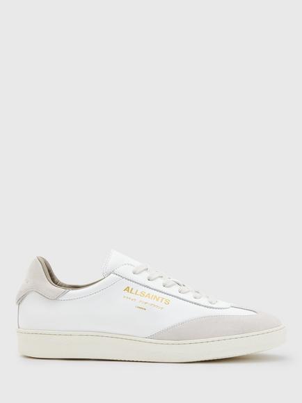 AllSaints Thelma Colour Block Leather Trainers, White/Grey, White/Grey