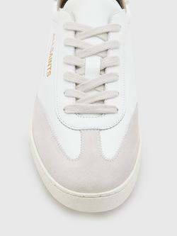 AllSaints Thelma Colour Block Leather Trainers, White/Grey - view 2, White/Grey