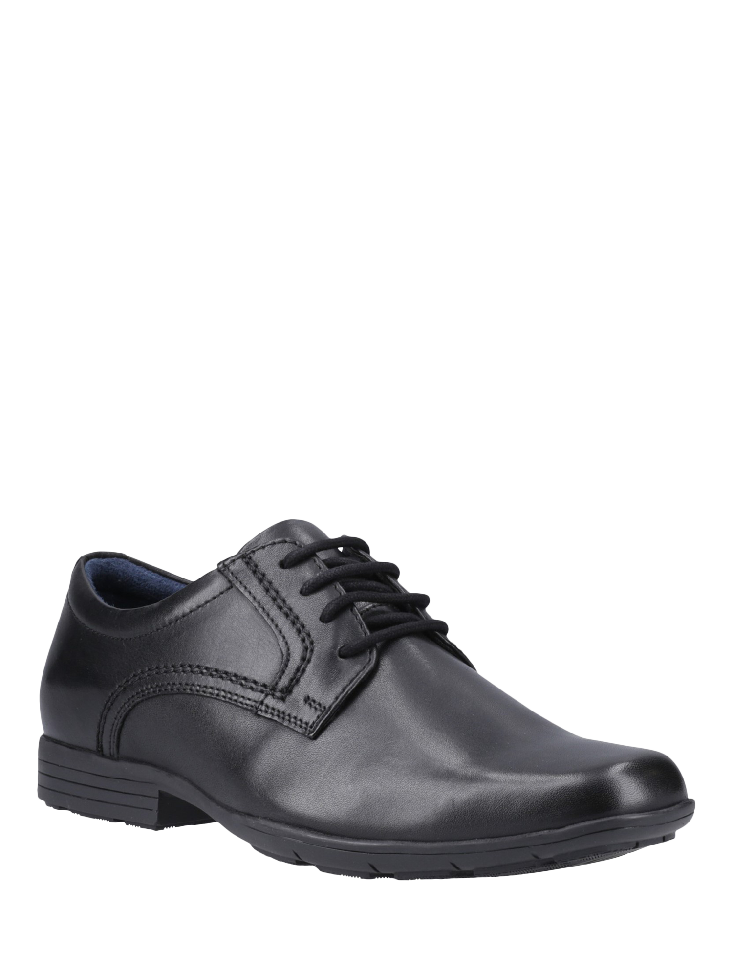 Product image 2 of 4, which shows Pod Kids' Alec Lace Up Leather School Shoes, Black, 3