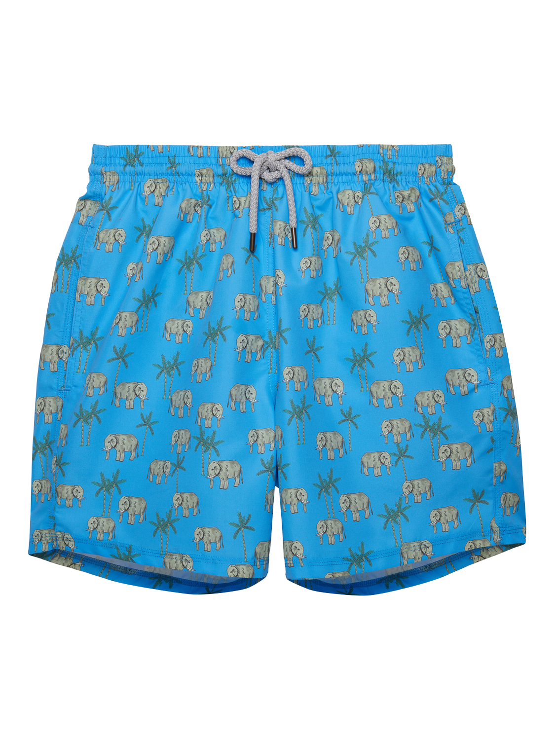 Product image 1 of 3, which shows Trotters Elephant Swim Shorts, Blue/Multi, S