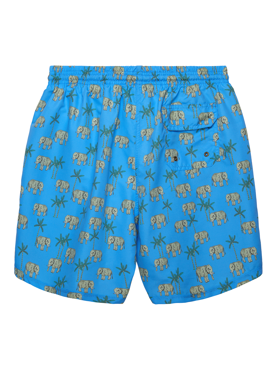 Product image 2 of 3, which shows Trotters Elephant Swim Shorts, Blue/Multi, S