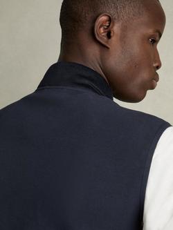 Reiss Field Brushed Jersey Quilted Gilet - view 2, Navy