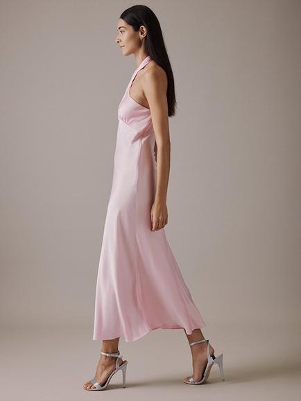 Nobody's Child Novie Halter Neck Midi Bridesmaid Dress - view 2, Pink