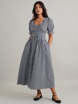 Nobody's Child Flossie Gingham Pure Organic Cotton Dress, Black/White