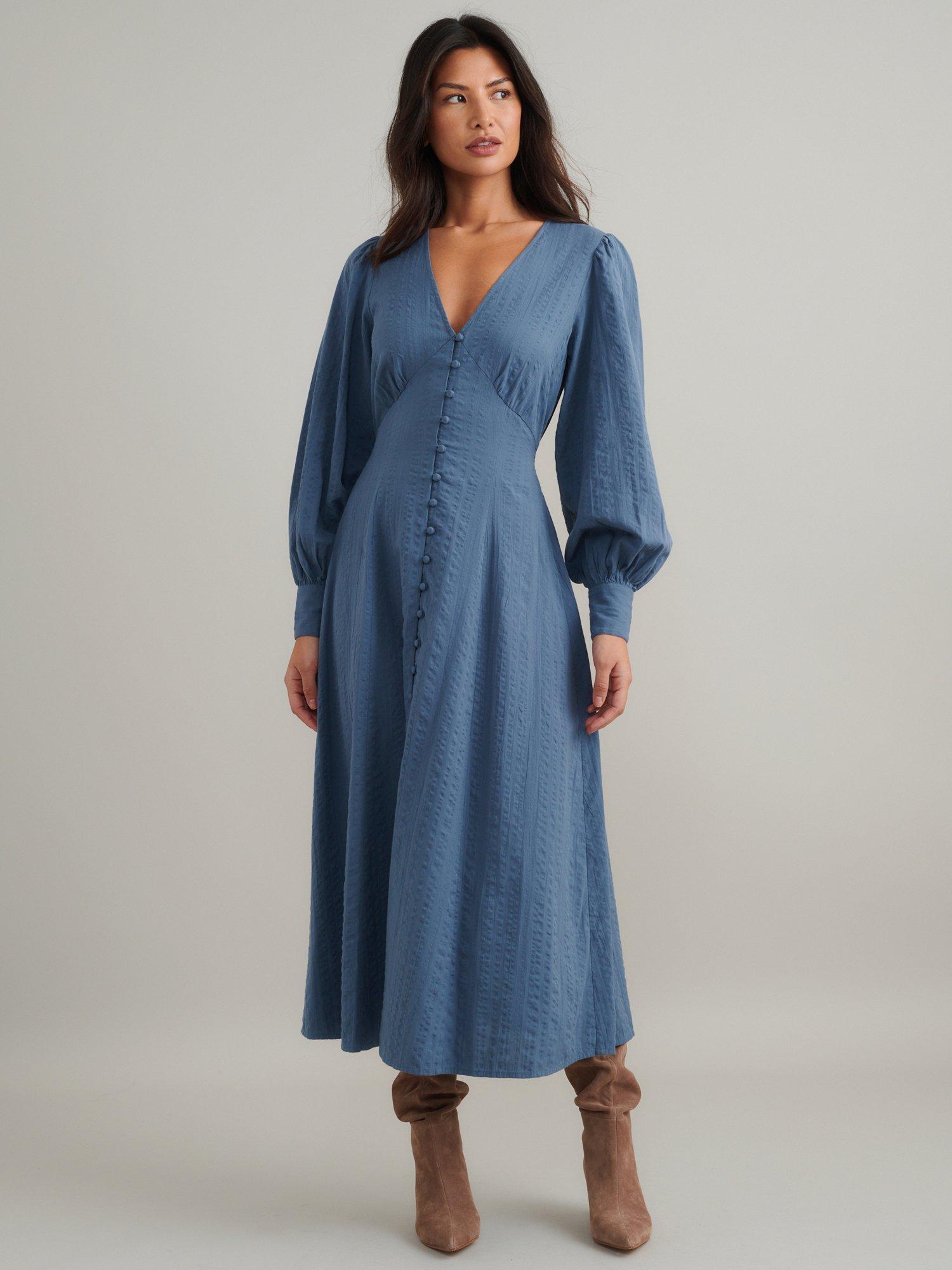Product image 1 of 5, which shows Nobody's Child Shannon Midi Dress, Blue, 6